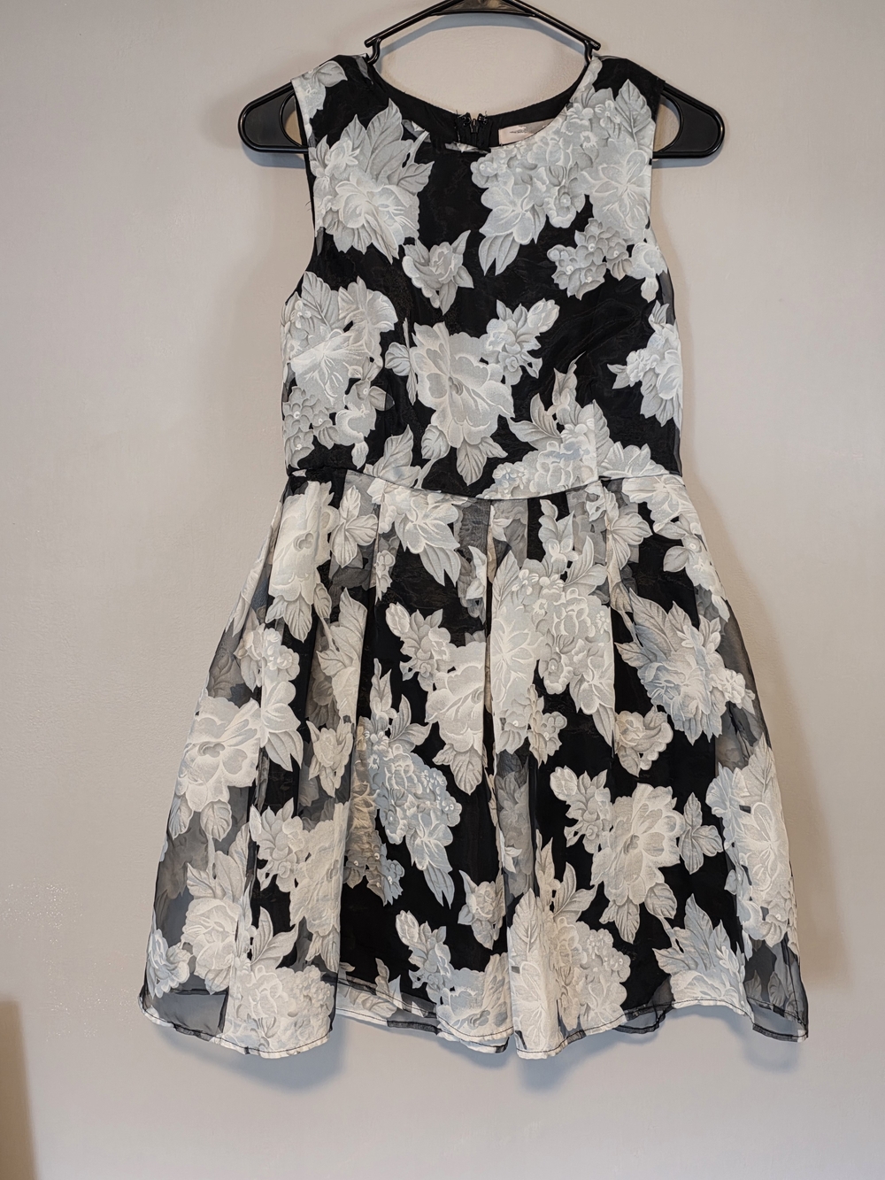 Forever 21 Black Dress with White Floral Overlay